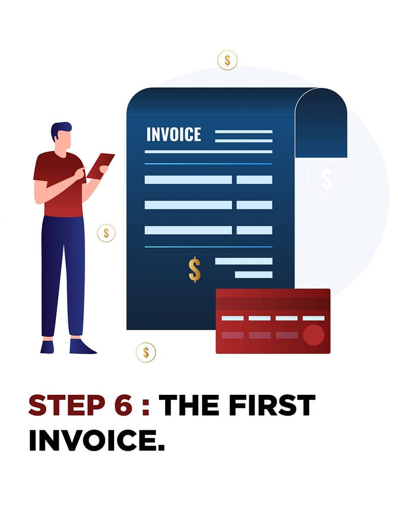 Step 6 the first invoice for credit repair.