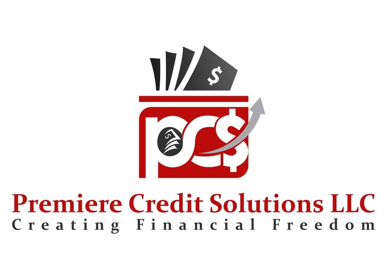 The red logo of Premiere Credit Solutions, LLC - a professional and trusted credit repair company.